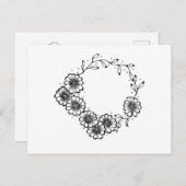 Bloem, wit en zwart briefkaart (Voorkant / Achterkant)