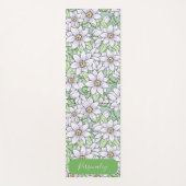 bloem Wit Floral Groene bladeren Yogamat (Voorkant)