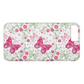 Bloem Wit Patroon Case-Mate iPhone Case (Achterkant (Horizontaal))