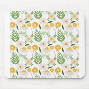 Bloem wit patroon Floral naadloos decor Muismat