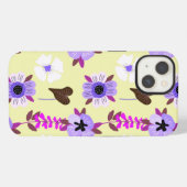 Bloem wit patroon iPhone hoesje (Achterkant horizontaal)