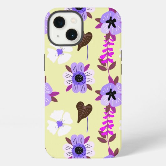 Bloem wit patroon iPhone hoesje (Achterkant)
