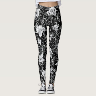 Bloem Witte Kant Leggings