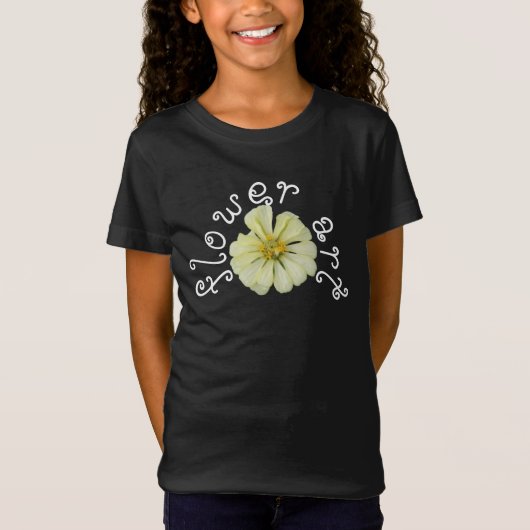 Bloem witte kunst t-shirt (Voorkant)