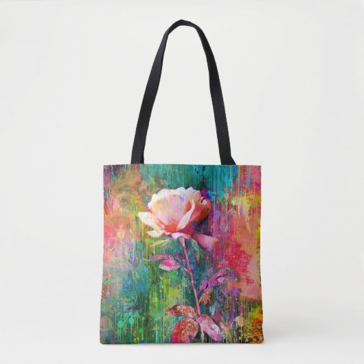  bloem- Witte Roos Tote Bag (Voorkant)