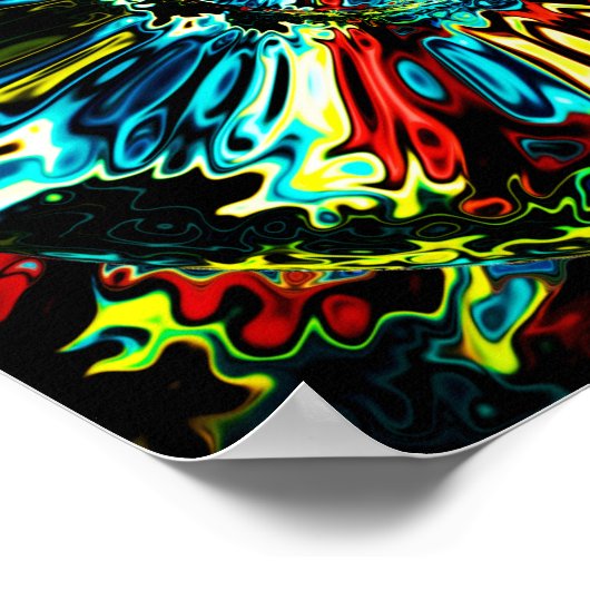 Bloem X v1 - kleurrijke patronen pareidolia Poster (Hoek)