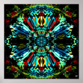 Bloem X v2.1 - kleurrijke patronen pareidolia Poster (Voorkant)