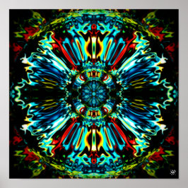 Bloem X v2.1 - kleurrijke patronen pareidolia Poster