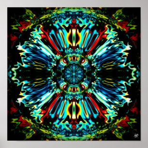 Bloem X v2.1 - kleurrijke patronen pareidolia Poster