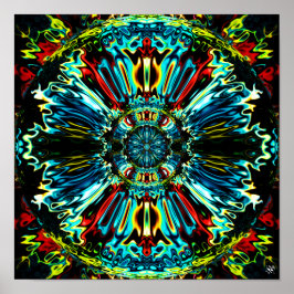 Bloem X v2 - kleurrijke patronen pareidolia Poster