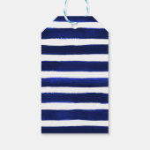 Bloem Zilver Marine Strepen Bruidsfeest Bedankt Cadeaulabel (Achterkant)