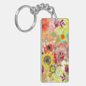 Bloem zomergeel-groene acrylSleutelhanger Sleutelhanger (Voorkant Links)