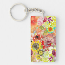 Bloem zomergeel-groene acrylSleutelhanger Sleutelhanger