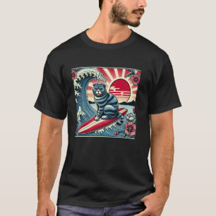 Bloem Zonsondergang Japanse Golf Kunst Surfen Huis T-shirt