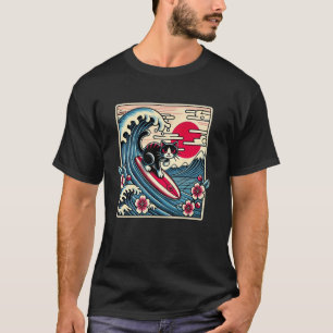 Bloem Zonsondergang Japanse Golf Kunst Surfen Huis T-shirt