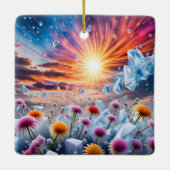 Bloem Zonsondergang Keramisch Ornament (Achterkant)