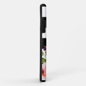 Bloem - Zwart & Witte Strepen Monogram Case-Mate iPhone Case (Achterkant/rechts)