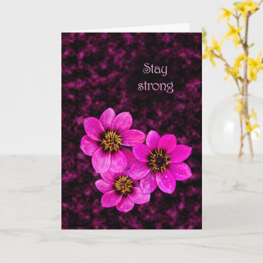 Bloemaanmoediging gezegde Blijf sterk Kaart (Gele Bloem)