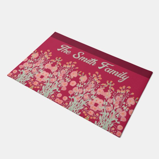 Bloemaccent Burgundy Deurmat (Schuin)