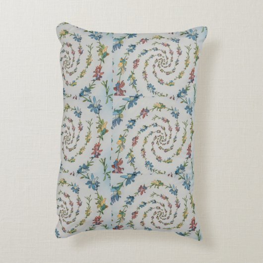 Bloemaccent geborsteld polyester kussen (Achterkant (Verticaal))