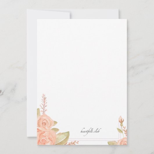 Bloemaccenten bruids douche uitnodiging (Achterkant)