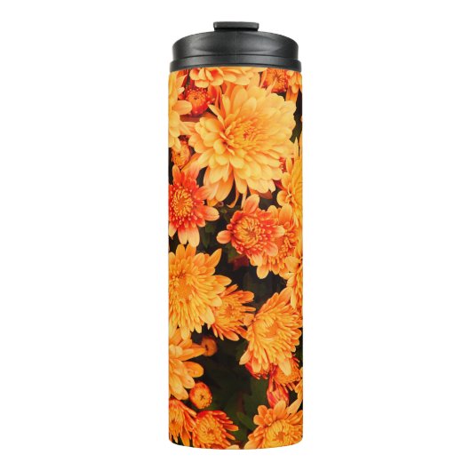 Bloemachtergrond bloemen thermosbeker (Voorkant)