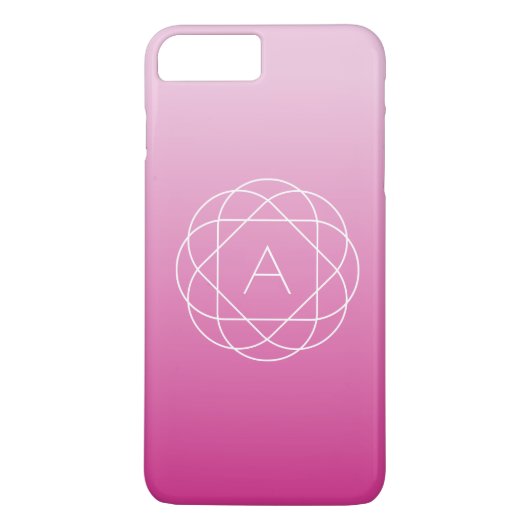 Bloemachtig geometrisch monogram | Roze gearceerde Case-Mate iPhone Case (Achterkant)