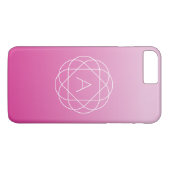 Bloemachtig geometrisch monogram | Roze gearceerde Case-Mate iPhone Case (Achterkant (Horizontaal))