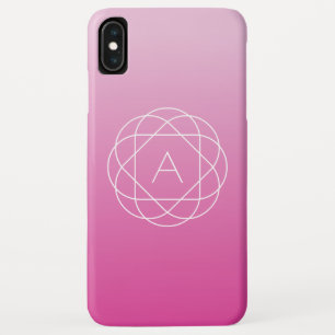 Bloemachtig geometrisch monogram roze gearceerde Case-Mate iPhone case