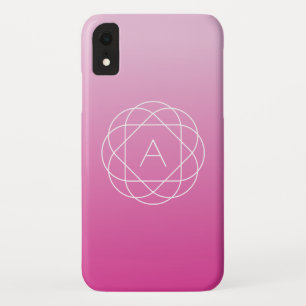 Bloemachtig geometrisch monogram roze gearceerde Case-Mate iPhone case