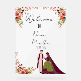 Bloemacryl Mendhi teken Acryl Bord