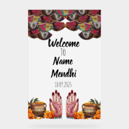 Bloemacryl Mendhi teken Acryl Bord