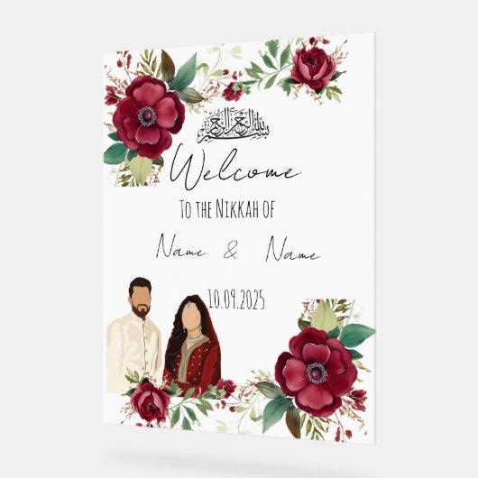 Bloemacryl Nikkah Acryl Bord (Hoek)