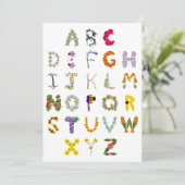 Bloemalfabet ABC | Botanisch alfabet | Bloemen Bedankkaart (Staand voorkant)