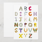 Bloemalfabet ABC | Botanisch alfabet | Bloemen Bedankkaart (Voorkant / Achterkant)