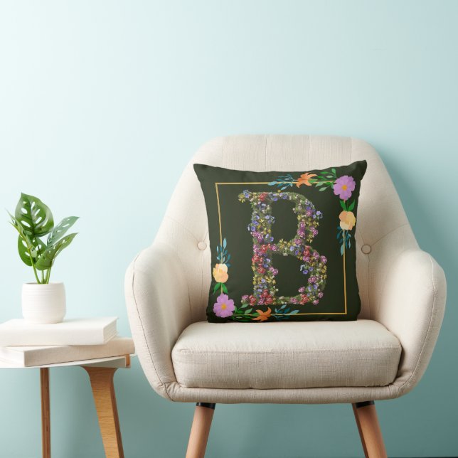 Bloemalfabet Letter B Kussen (Stoel)