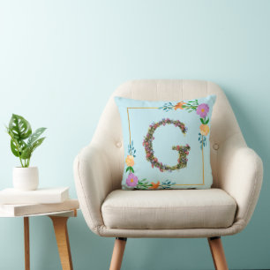 Bloemalfabet Letter G Kussen