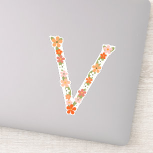 Bloemalfabet letter "V" Sticker