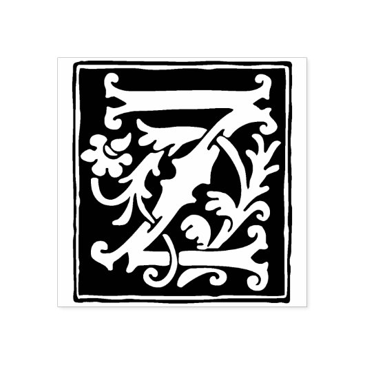 Bloemalfabet letter Z kalligrafische Vintage Rubberstempel (Afrduk)