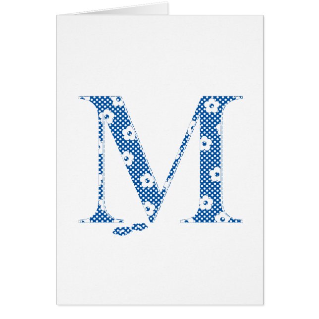 bloemalfabet M (blauw en stip) (Voorkant)