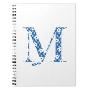 bloemalfabet M (blauw en stip) Notitieboek