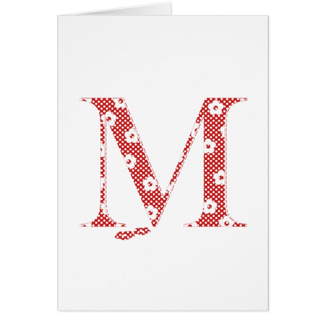 bloemalfabet M (rood en stip) (Voorkant)
