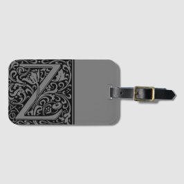 Bloemalfabet Monogram Letter Z Bagagetailie Bagagelabel