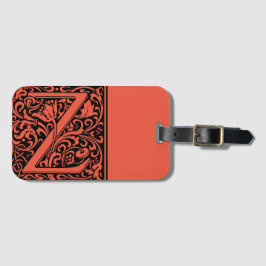 Bloemalfabet Monogram Letter Z Bagagetailie Bagagelabel