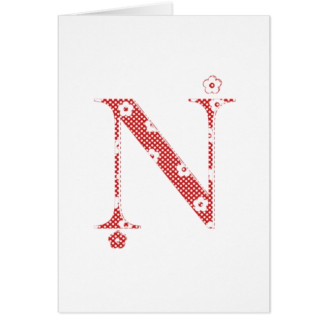 bloemalfabet N (rood en stip) (Voorkant)