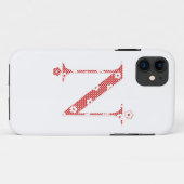 bloemalfabet N (rood en stip) Case-Mate iPhone Case (Achterkant (horizontaal))