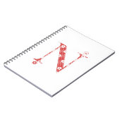 bloemalfabet N (rood en stip) Notitieboek (Linkerzijde)