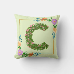 Bloemalphabet Letter C Kussen