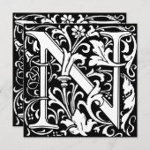 Bloemalphabet Monogram Letter N Morris (Voorkant / Achterkant)