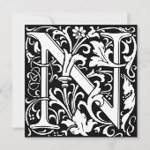 Bloemalphabet Monogram Letter N Morris (Achterkant)